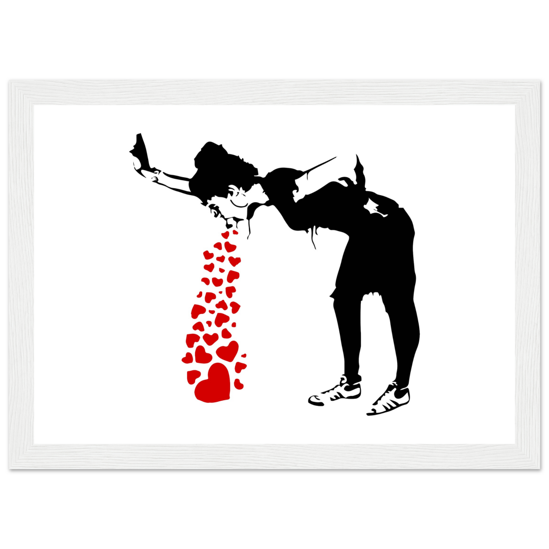 Banksy Lovesick Girl Throwing up Hearts artwork poster-7