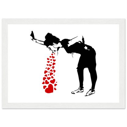 Banksy Lovesick Girl Throwing up Hearts artwork poster-7