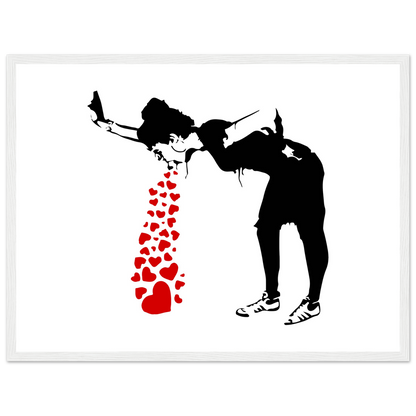 Banksy Lovesick Girl Throwing up Hearts artwork poster-14