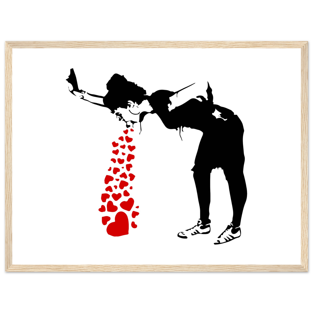 Banksy Lovesick Girl Throwing up Hearts artwork poster-13
