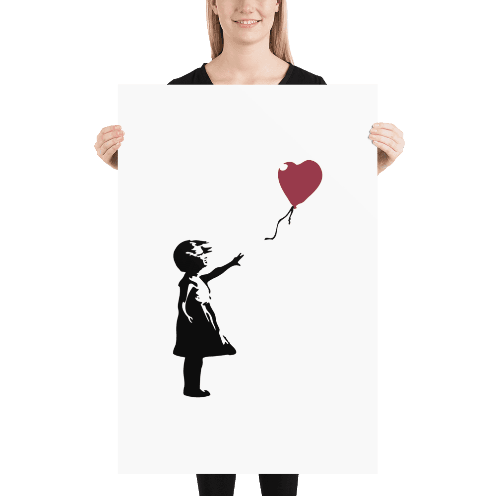 Banksy the Girl with a Red Balloon artwork poster-2