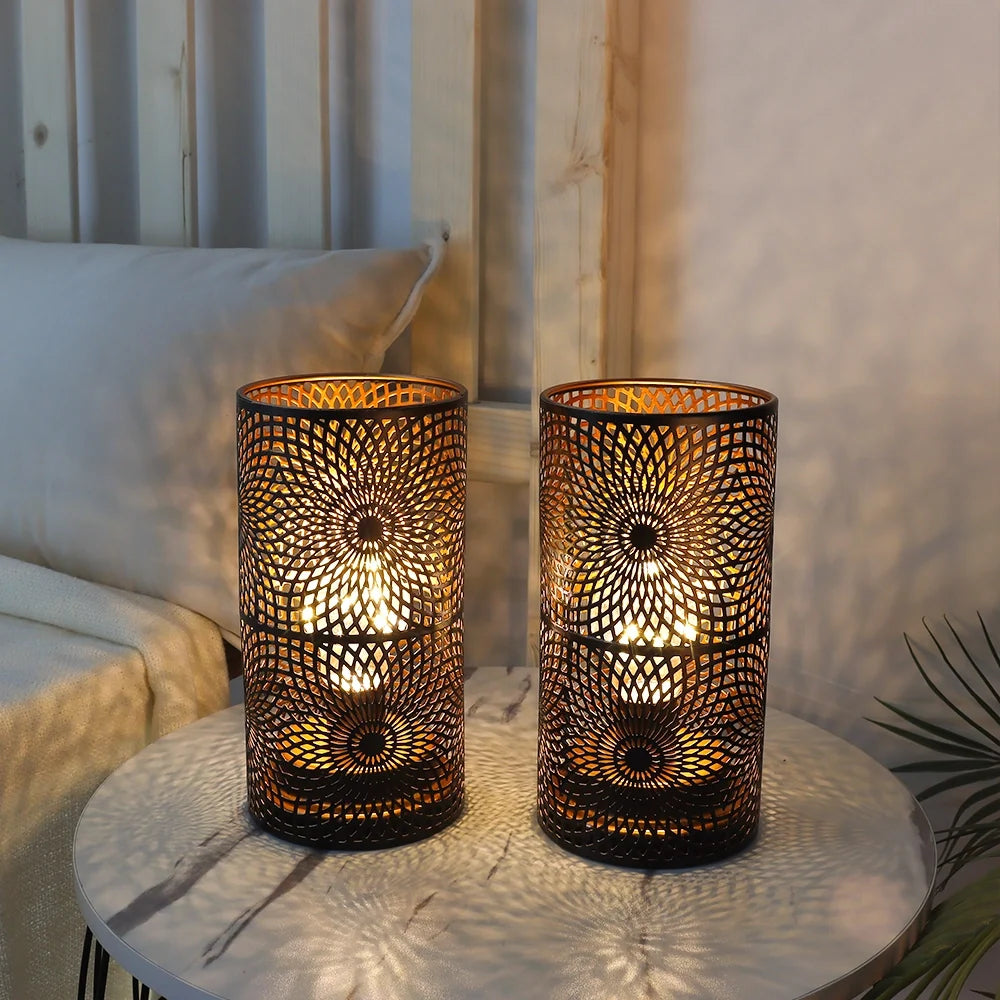 Set of 2 Black Table Metal lamps-1