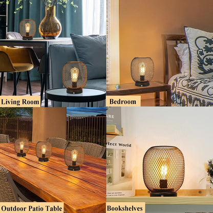7"H Touch Adjustable Table Lamp(Metal Base, Bronze Round)-4