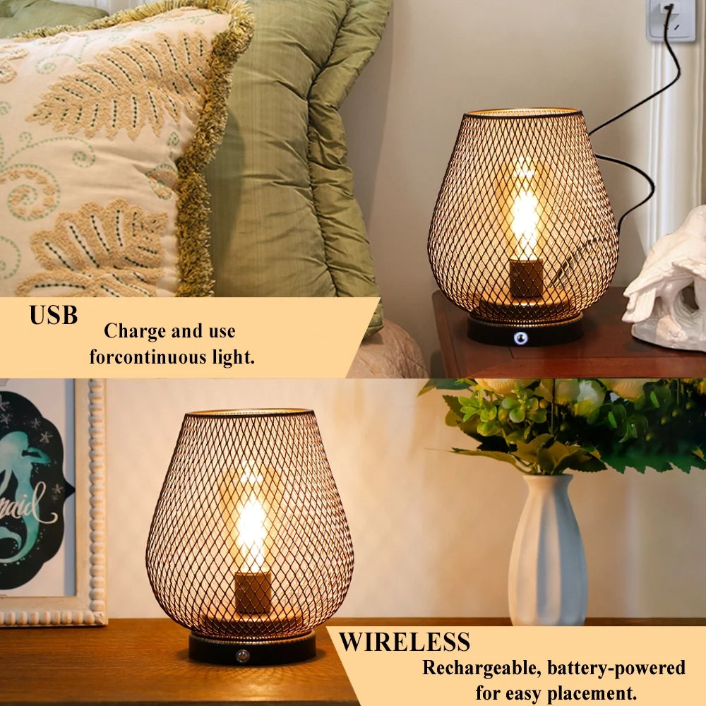 6.7"H Touch Adjustable Table Lamp(Metal Base, Bronze Egg)-1