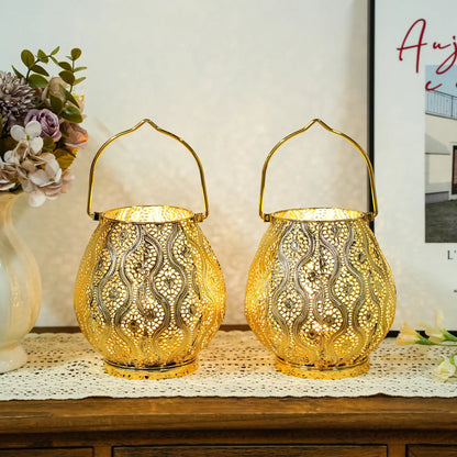 8'' High Battery Powered Cordless Lamp Metal Table Lamps-2