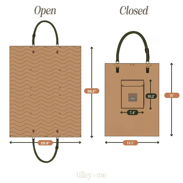 Neutral Canvas Travel Mat – Convertible (20×38, Foldable Carry Design)