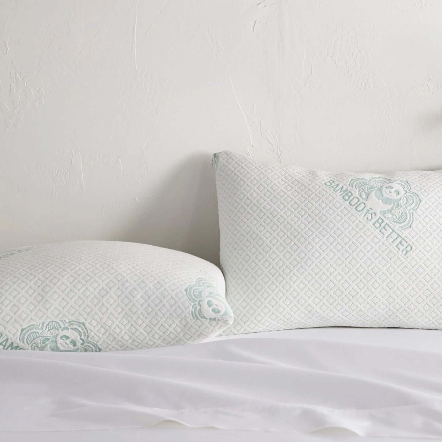 White Bamboo Pillow Set – Essentials (Adjustable Fill, Cooling, Queen/King)