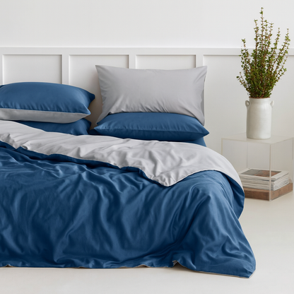 Bamboo Duvet Cover & Shams Set – Two-Tone (3-Piece Set)