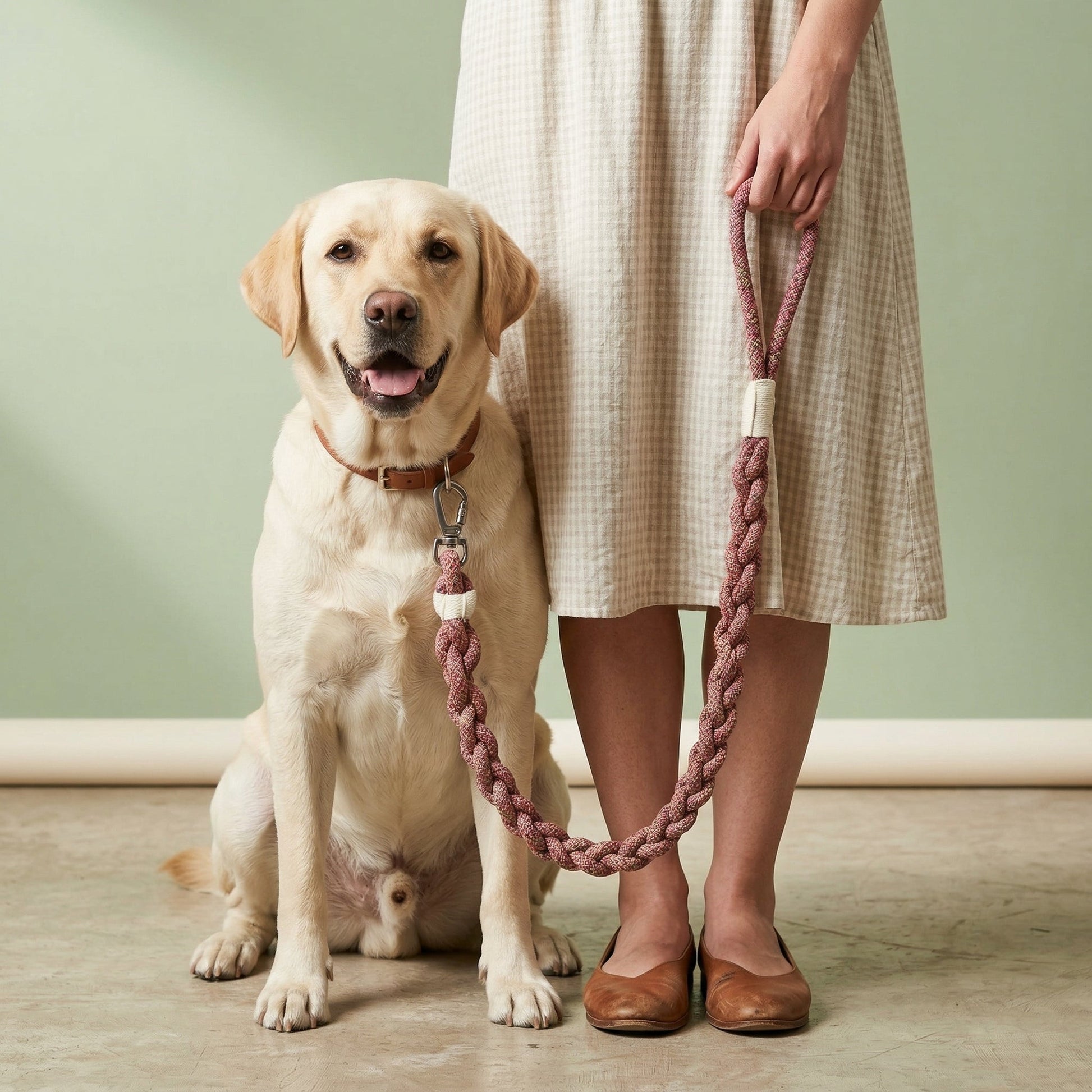 New: Handcrafted Rose Ember Dog Leash | Sustainable | Stylish-3