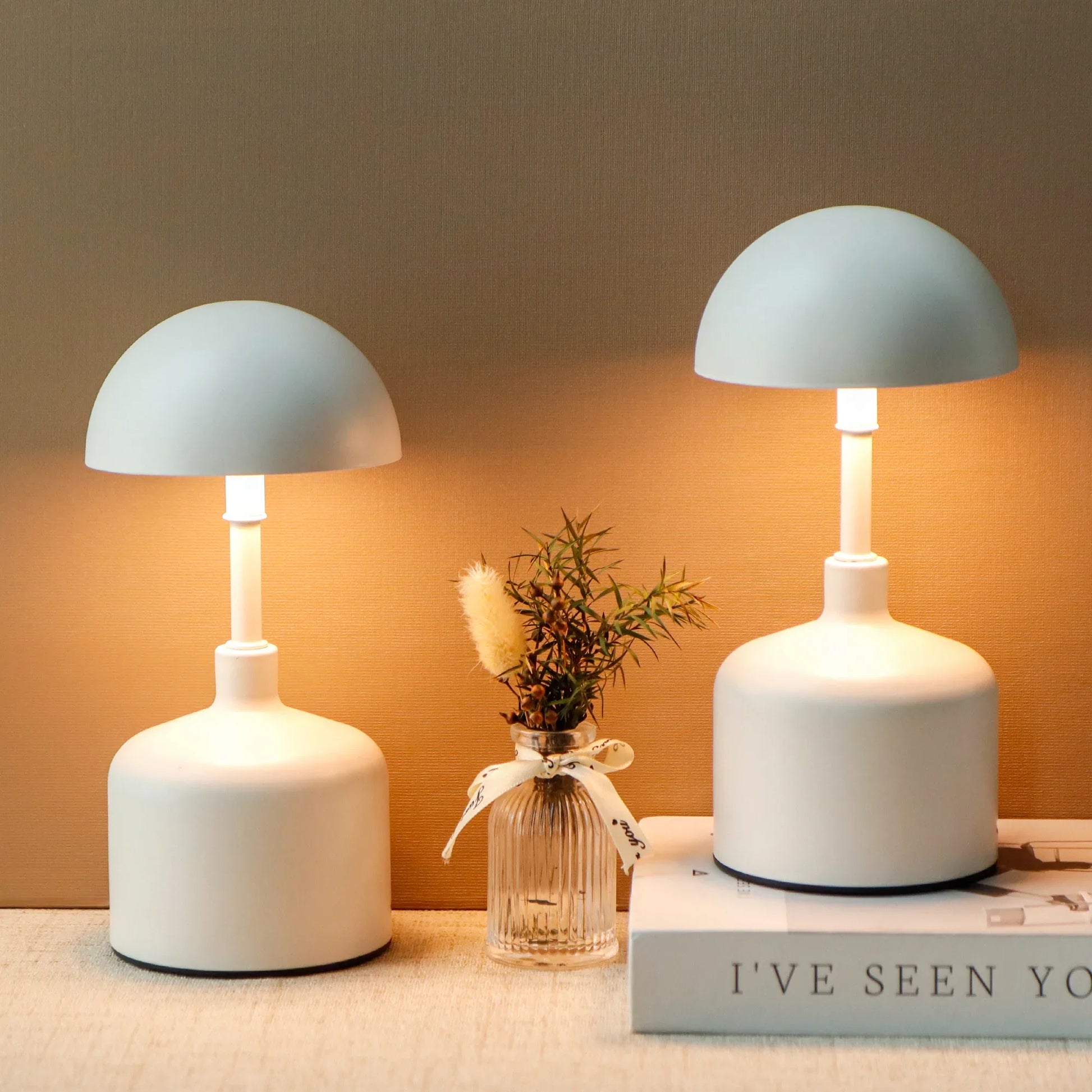 Set of 2 Rechargeable Mushroom Lamps-3