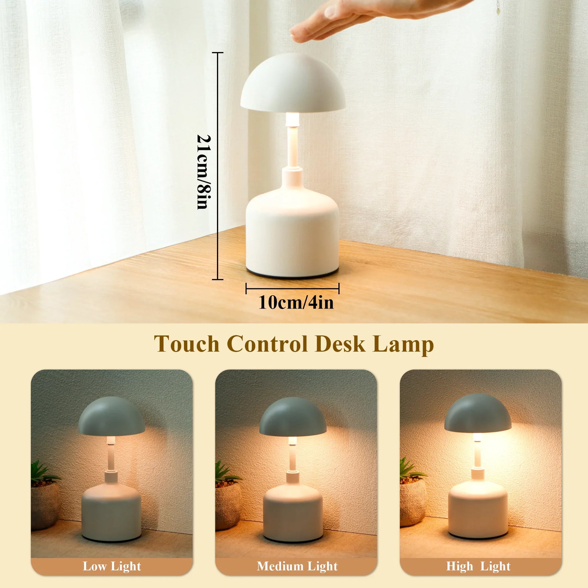 Set of 2 Rechargeable Mushroom Lamps-4