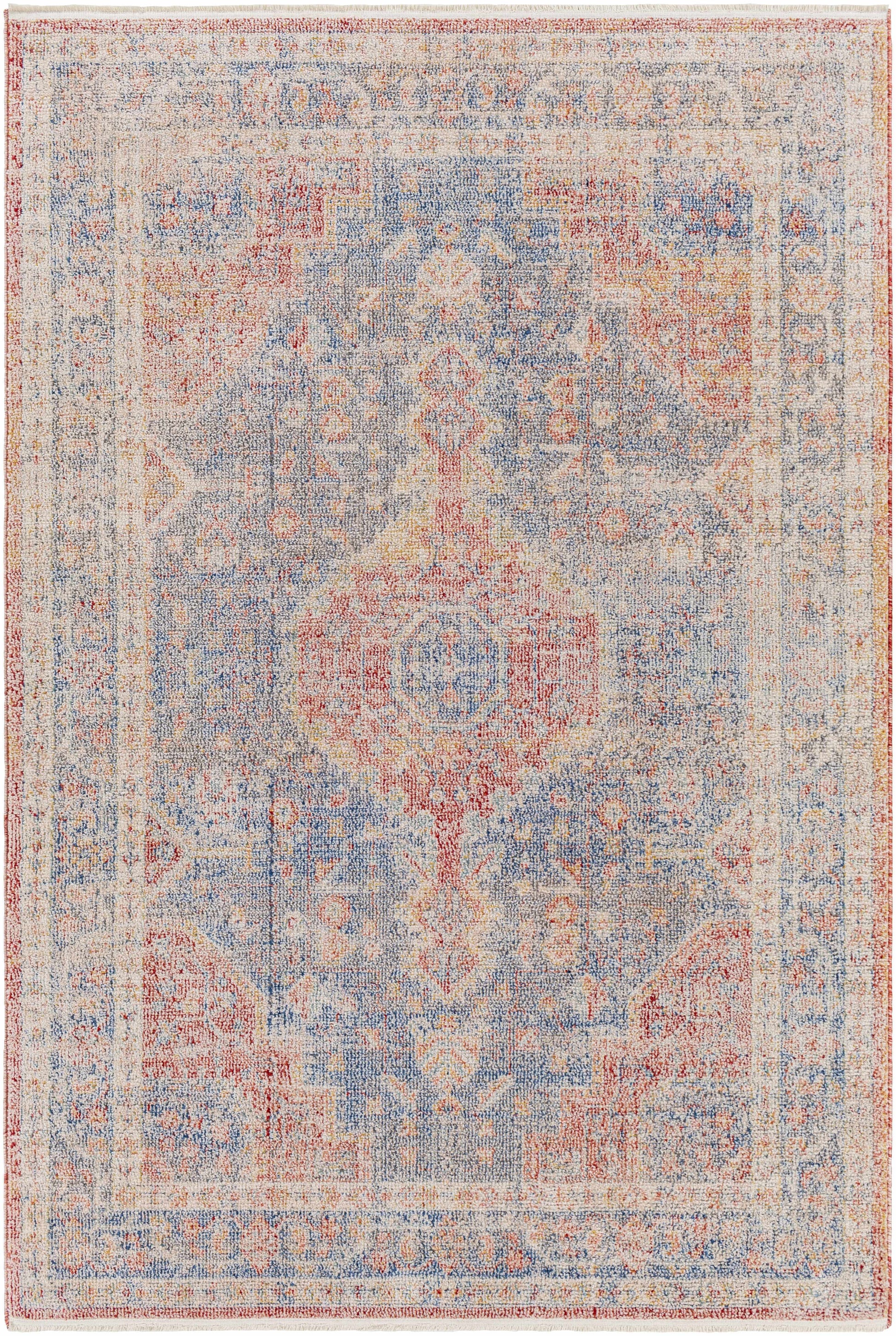 Akio Red & Blue Area Rug - Clearance-0