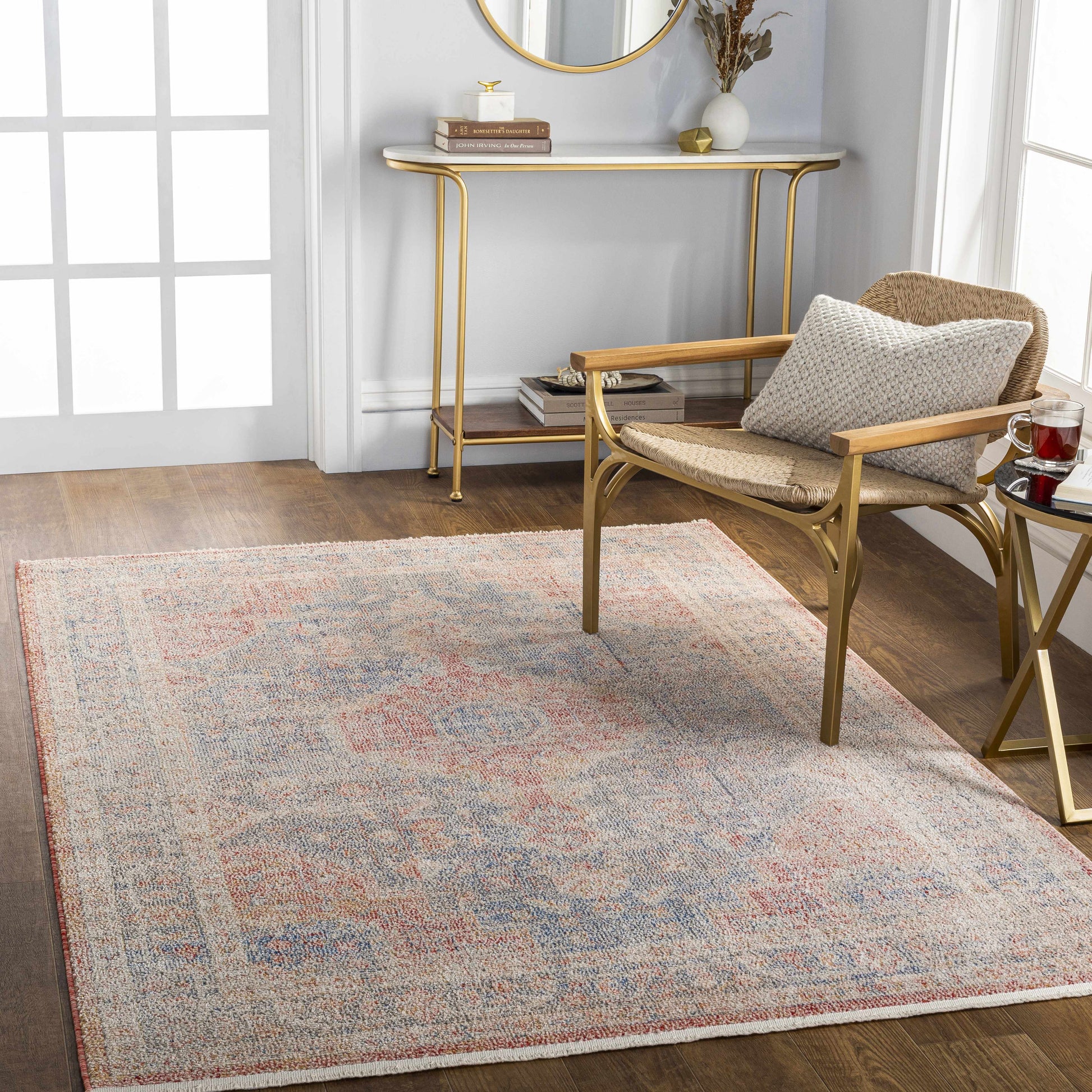 Akio Red & Blue Area Rug - Clearance-1