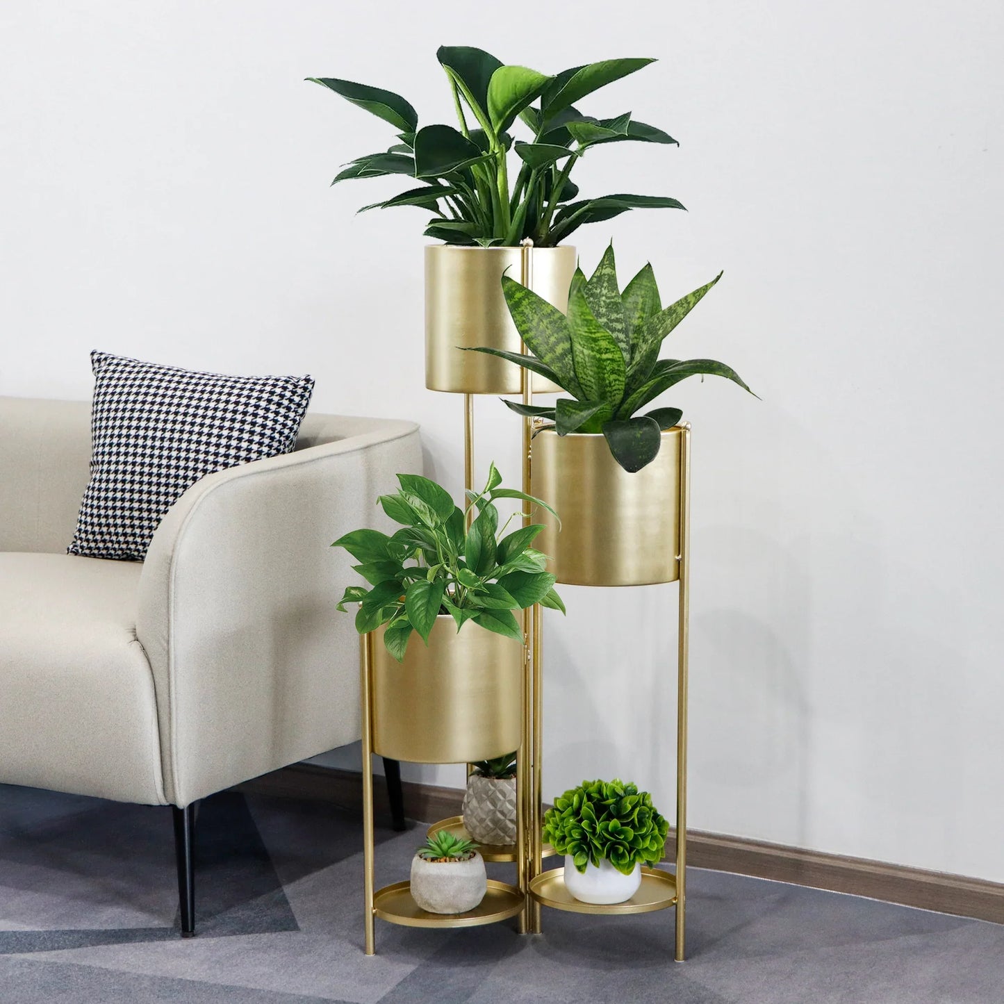 35.5'' High Metal Plant Stand 6 Tier 6 Potted Indoor Flower Pot Stand Holder-2