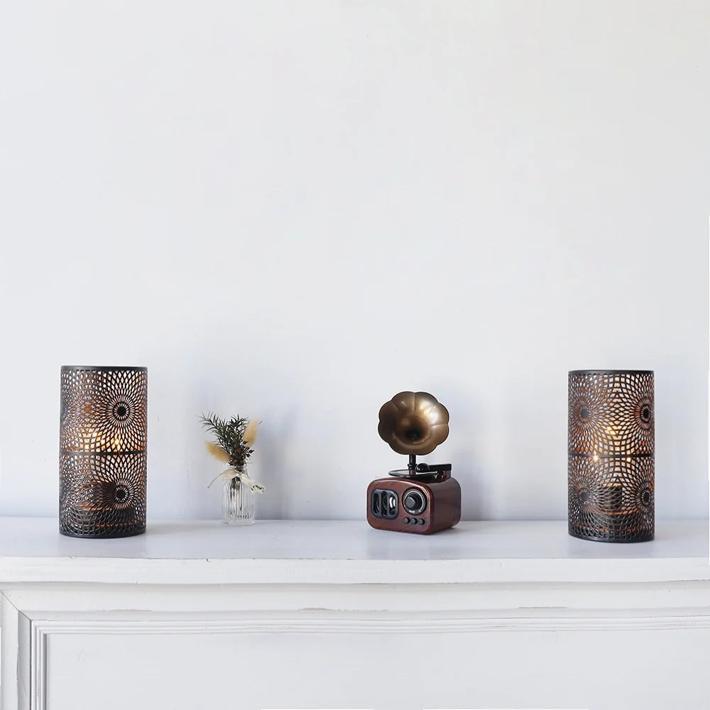 Set of 2 Black Table Metal lamps-2