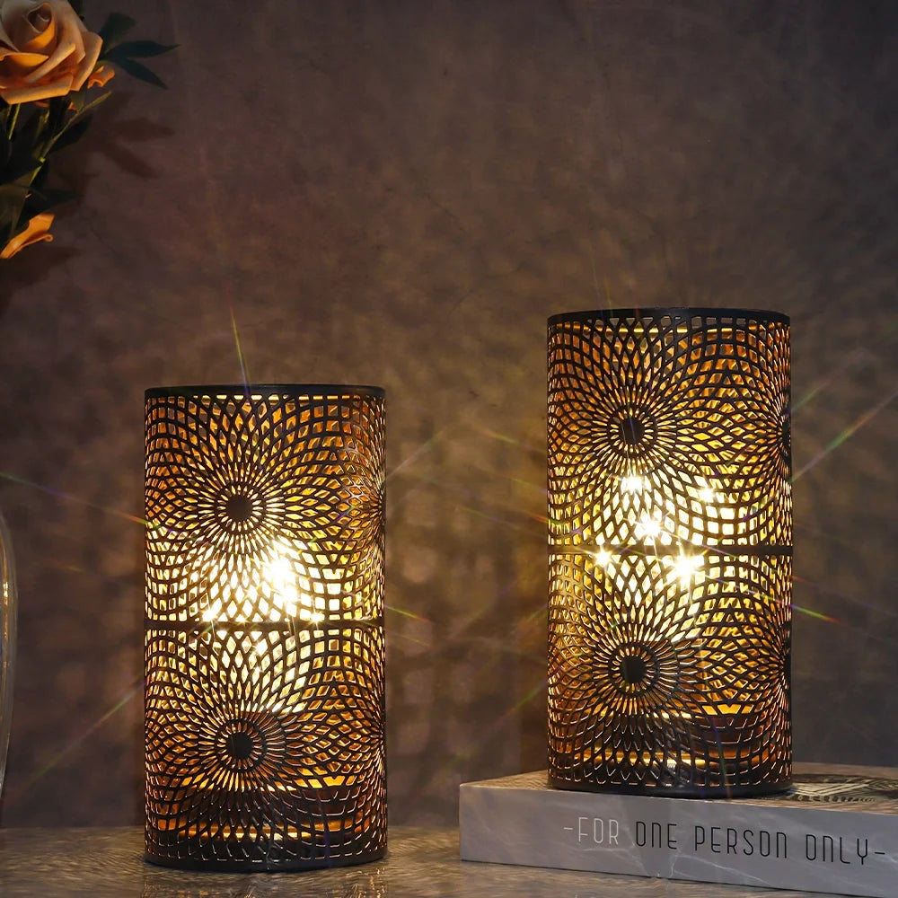 Set of 2 Black Table Metal lamps-3
