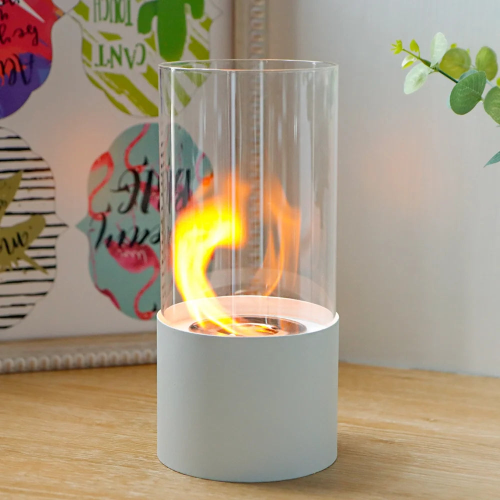 JHY DESIGN Portable Tabletop Firepit Cylindrical With Glass-3