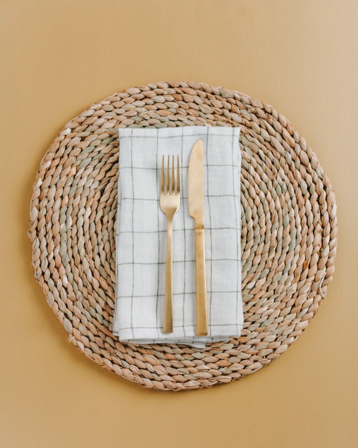 Stone Washed Linen Windowpane Napkins-2