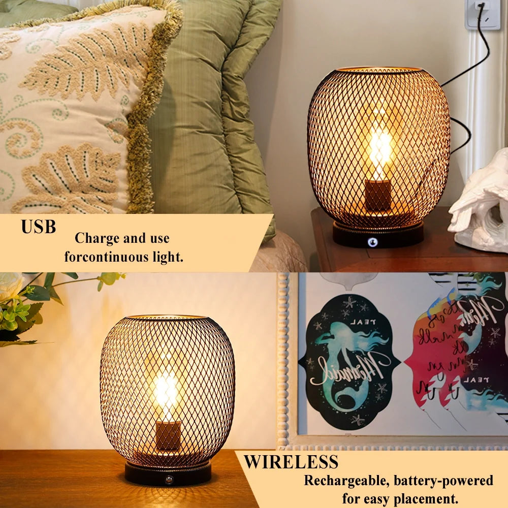 7"H Touch Adjustable Table Lamp(Metal Base, Bronze Round)-3