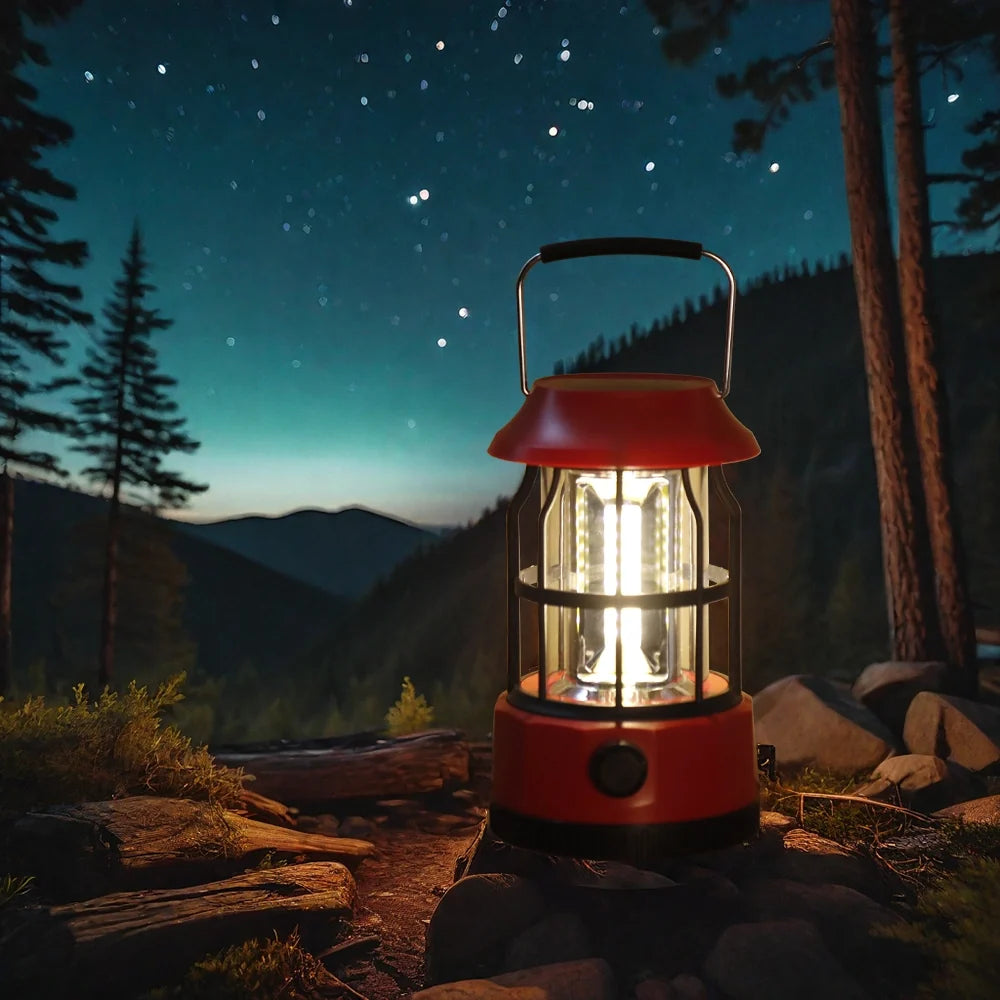 Set of 2 LED Solar Camping Lantern Dimmable-2