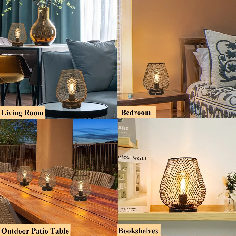 6.7"H Touch Adjustable Table Lamp(Metal Base, Bronze Egg)-2