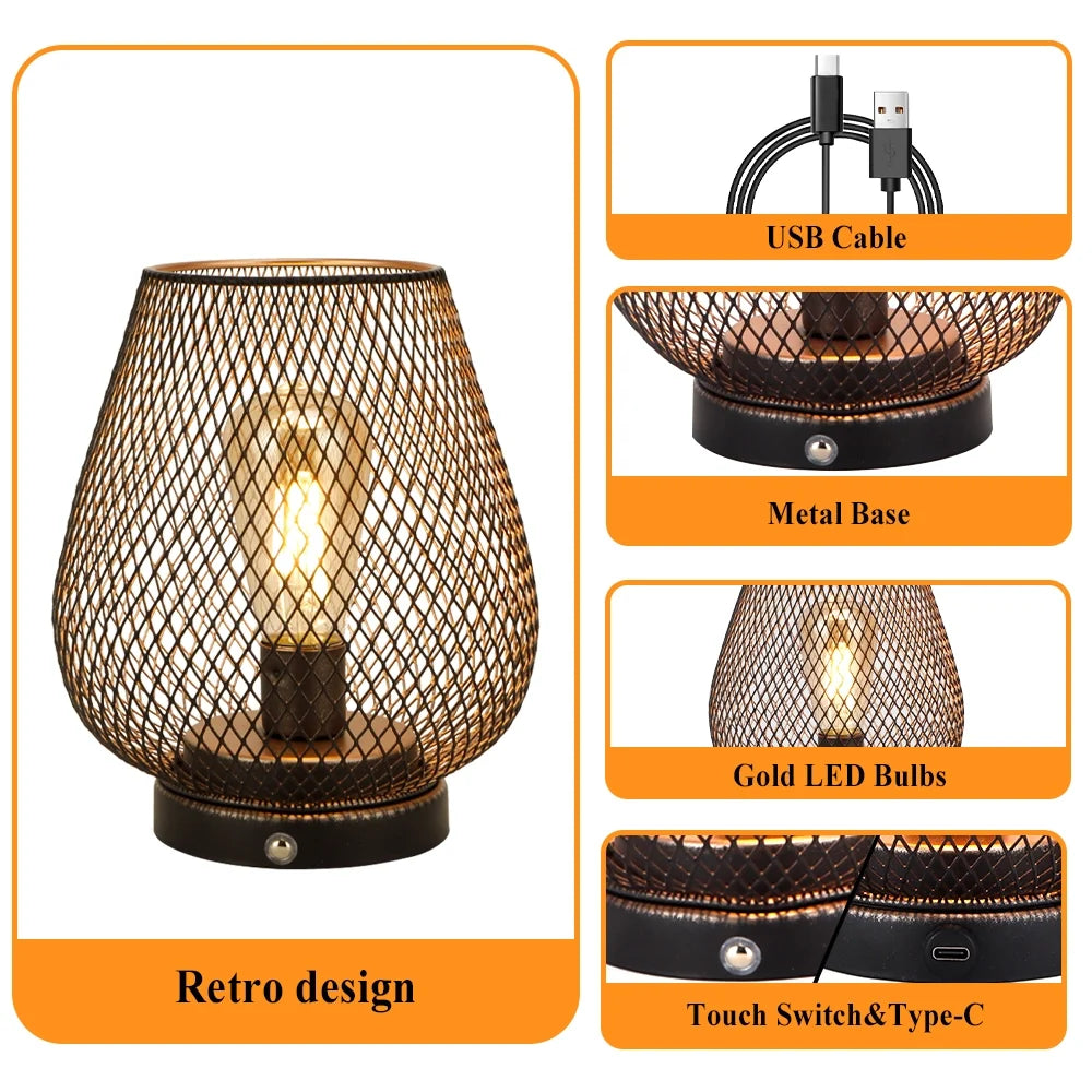 6.7"H Touch Adjustable Table Lamp(Metal Base, Bronze Egg)-3