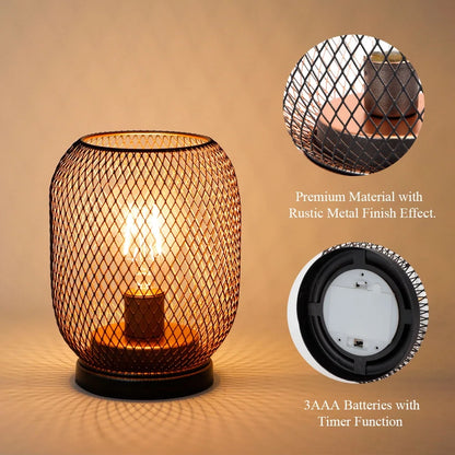 Set of 2 Battery Operated Lamp LED Table Lantern-Egg Shape-4