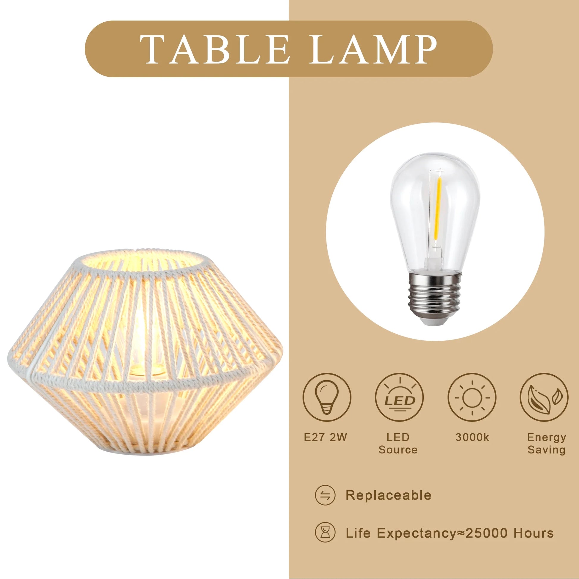Set of 2 Woven Cotton Rope Table Lamps-4