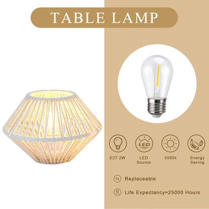 Set of 2 Woven Cotton Rope Table Lamps-4