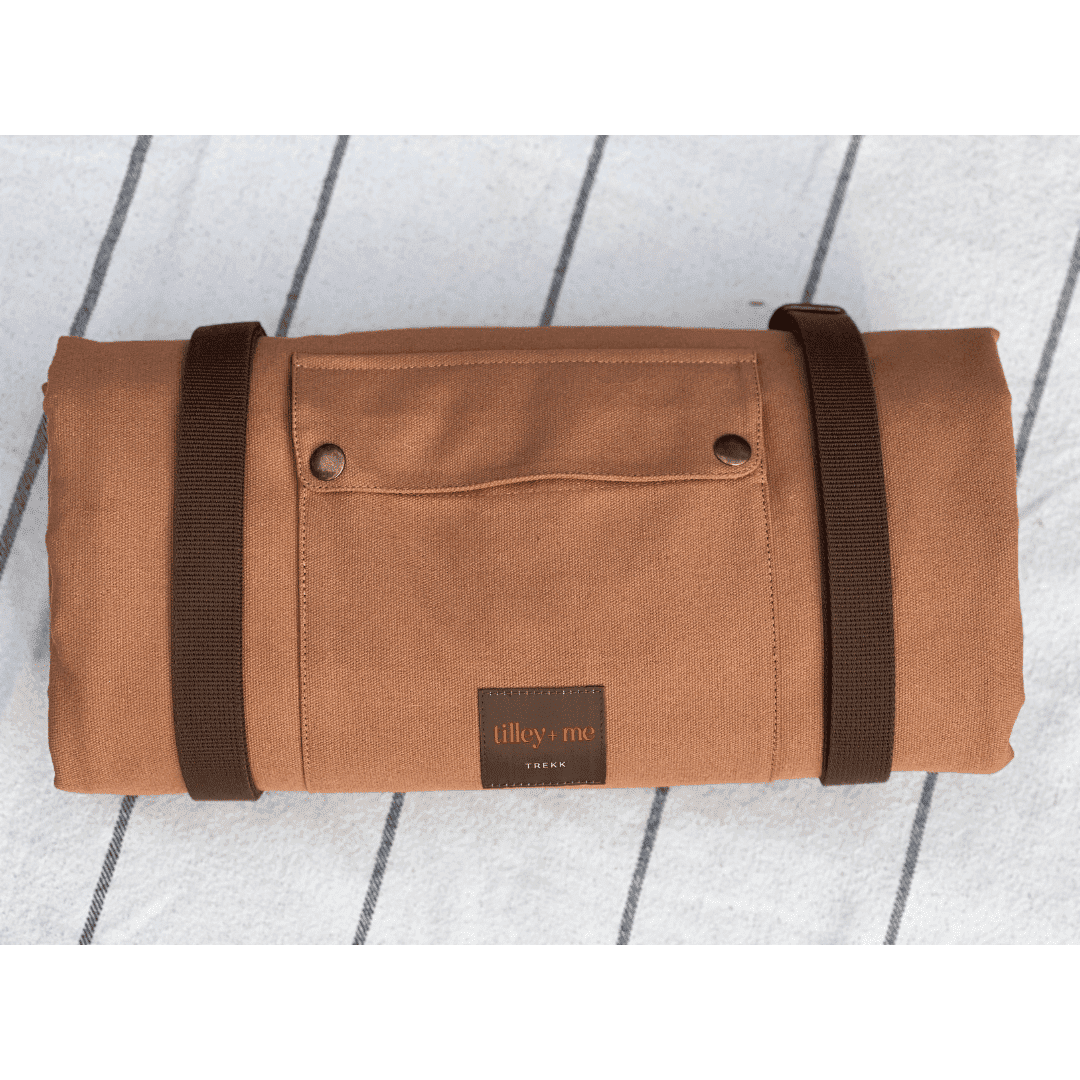 Neutral Canvas Travel Mat – Convertible (20×38, Foldable Carry Design)