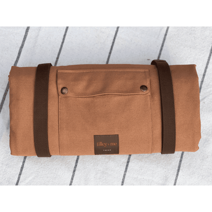 Neutral Canvas Travel Mat – Convertible (20×38, Foldable Carry Design)