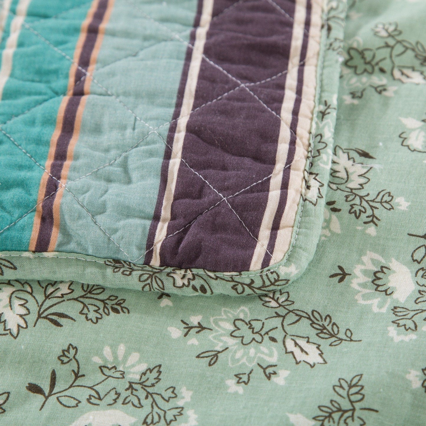 Tache Cotton Forest Glade Quilted Patchwork Bedspread Set (JHW-650)-2