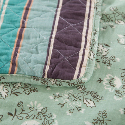 Tache Cotton Forest Glade Quilted Patchwork Bedspread Set (JHW-650)-2