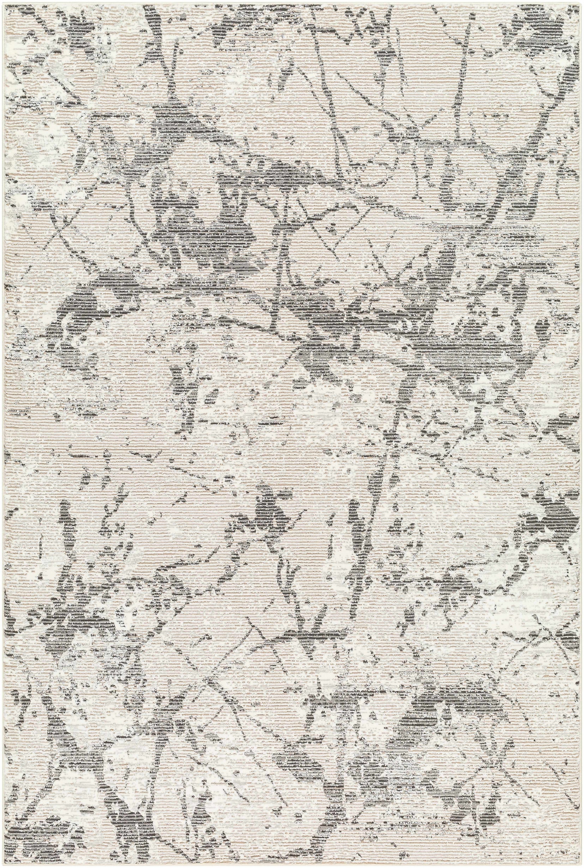 Ianto Gray Marble Washable Area Rug-0