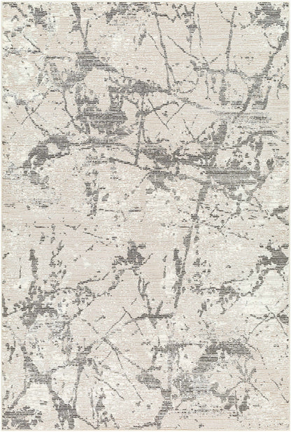 Ianto Gray Marble Washable Area Rug-0