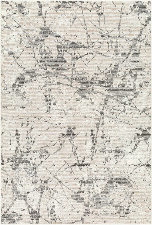 Ianto Gray Marble Washable Area Rug-0