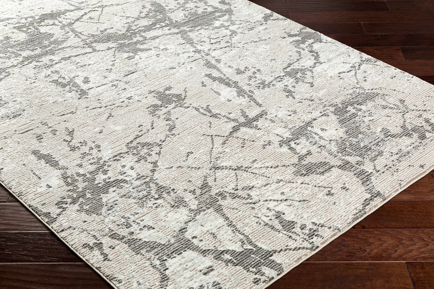 Ianto Gray Marble Washable Area Rug-4