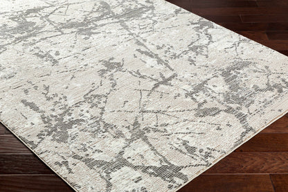 Ianto Gray Marble Washable Area Rug-4