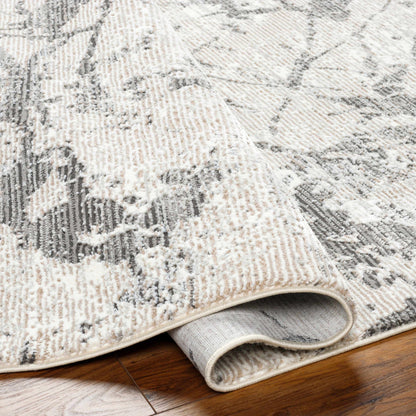 Ianto Gray Marble Washable Area Rug-2