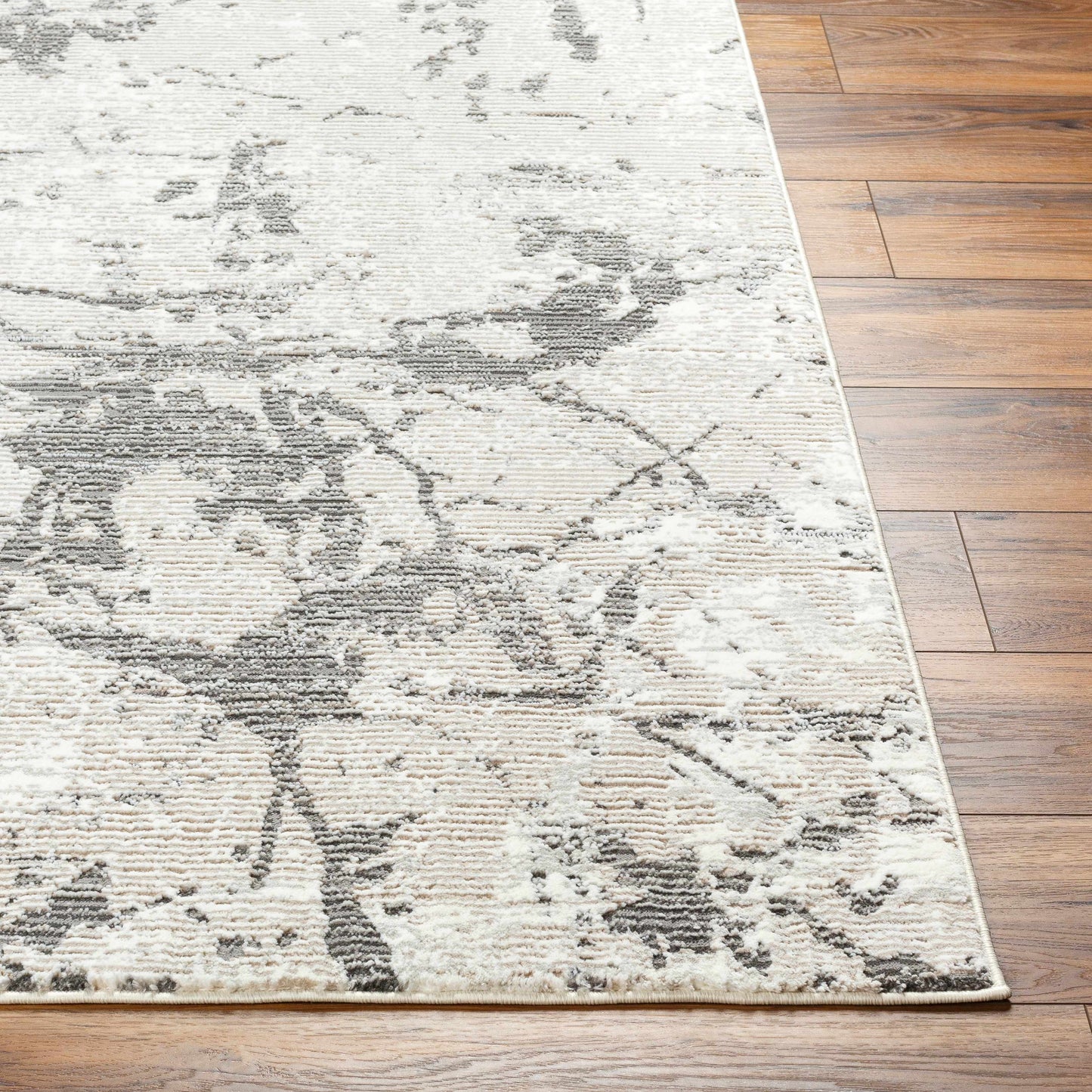 Ianto Gray Marble Washable Area Rug-3
