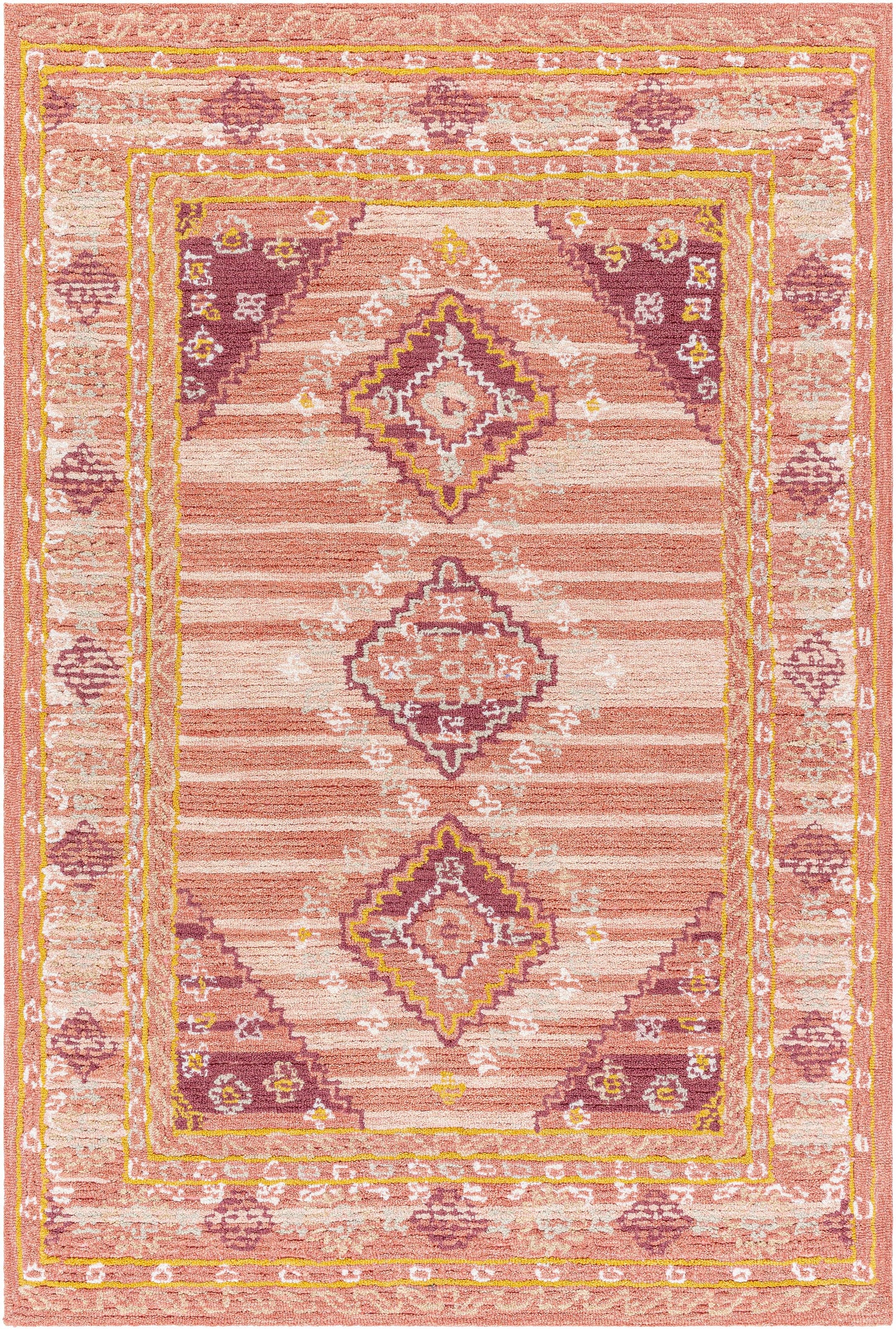 Alena Peach Wool Blend Area Rug - Clearance-0