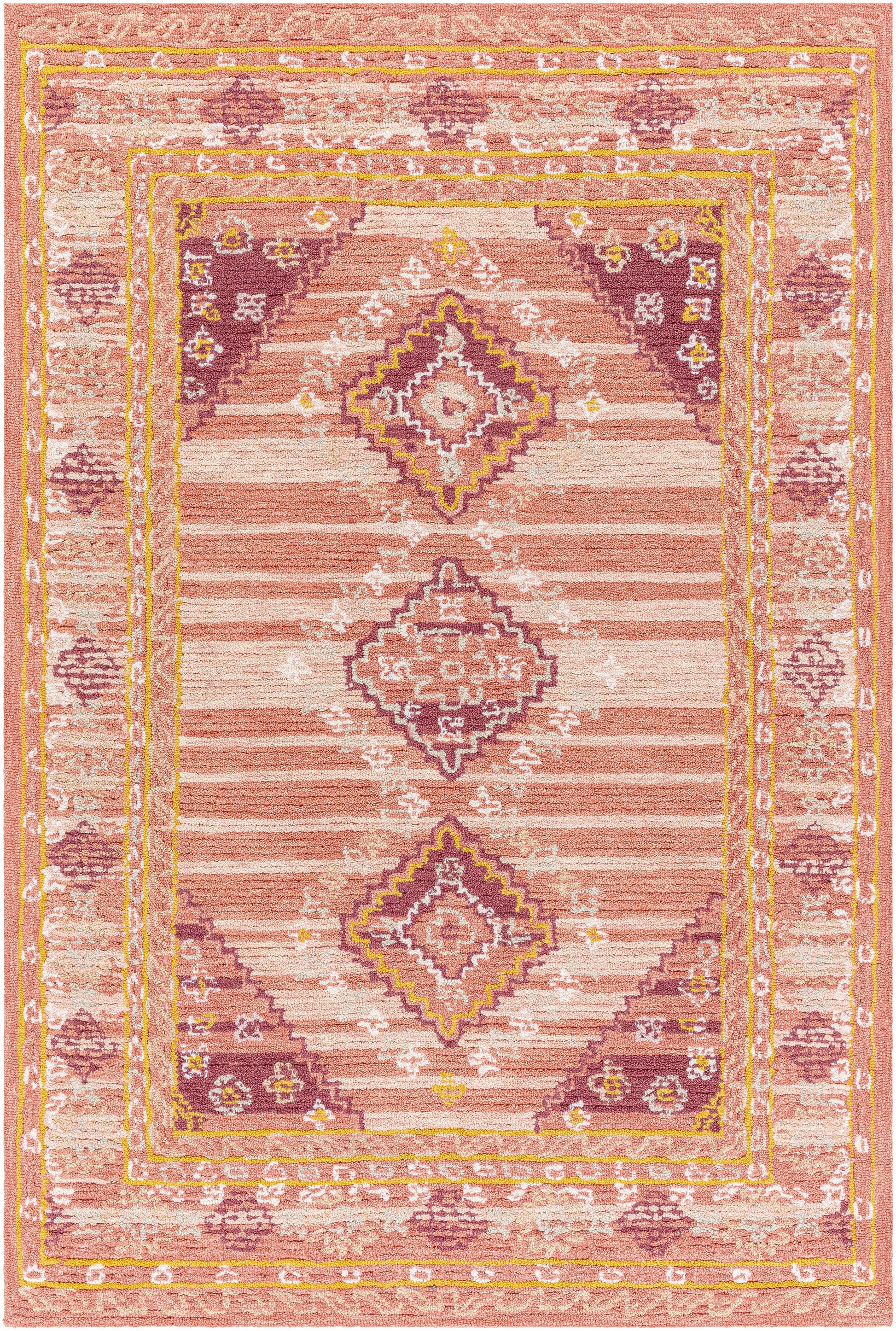 Alena Peach Wool Blend Area Rug - Clearance-0