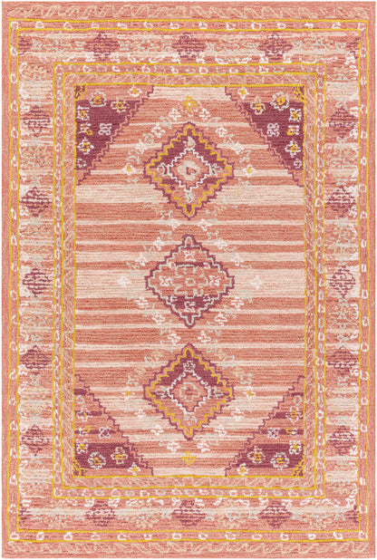 Alena Peach Wool Blend Area Rug - Clearance-0