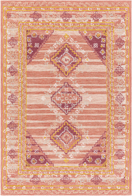 Alena Peach Wool Blend Area Rug - Clearance-0