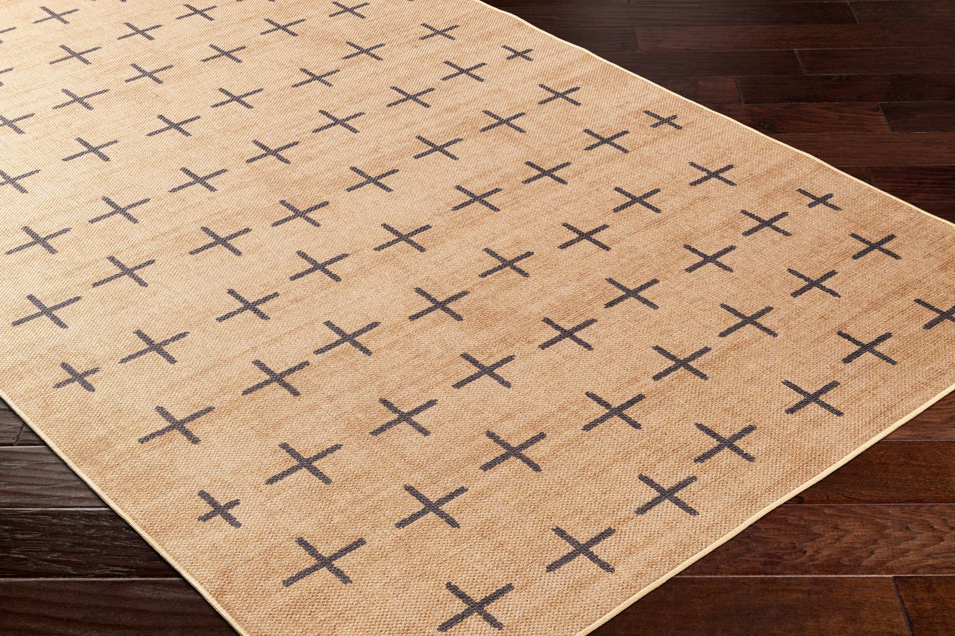 Haimi Black Washable Jutely Rug - Clearance-1