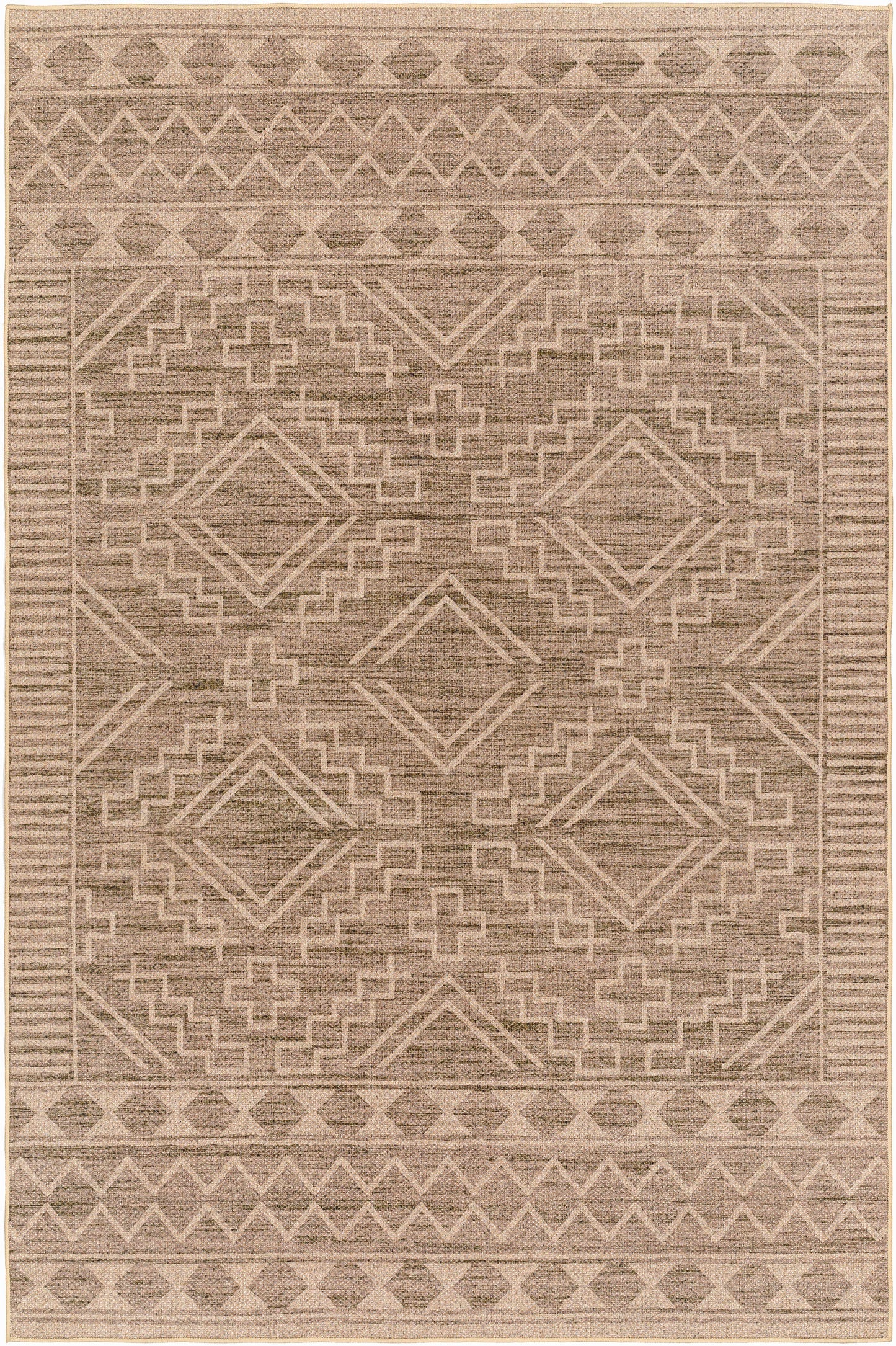 Halle Tan Washable Area Rug - Clearance-0