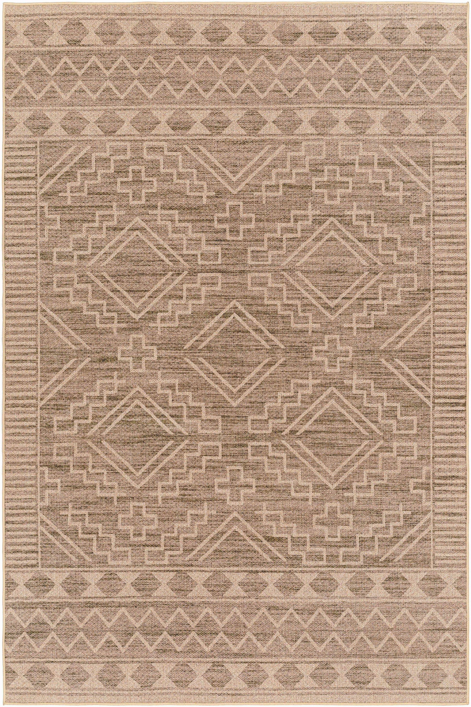 Halle Tan Washable Area Rug - Clearance-0