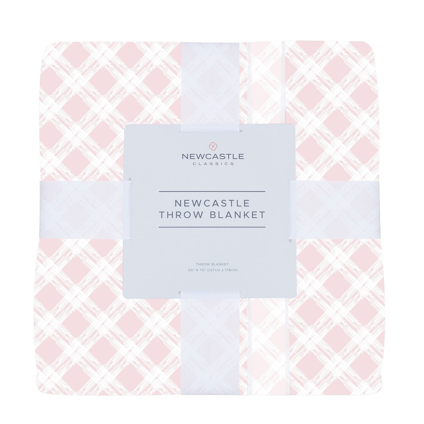 Primrose Pink Plaid Cotton Muslin Throw Blanket-0