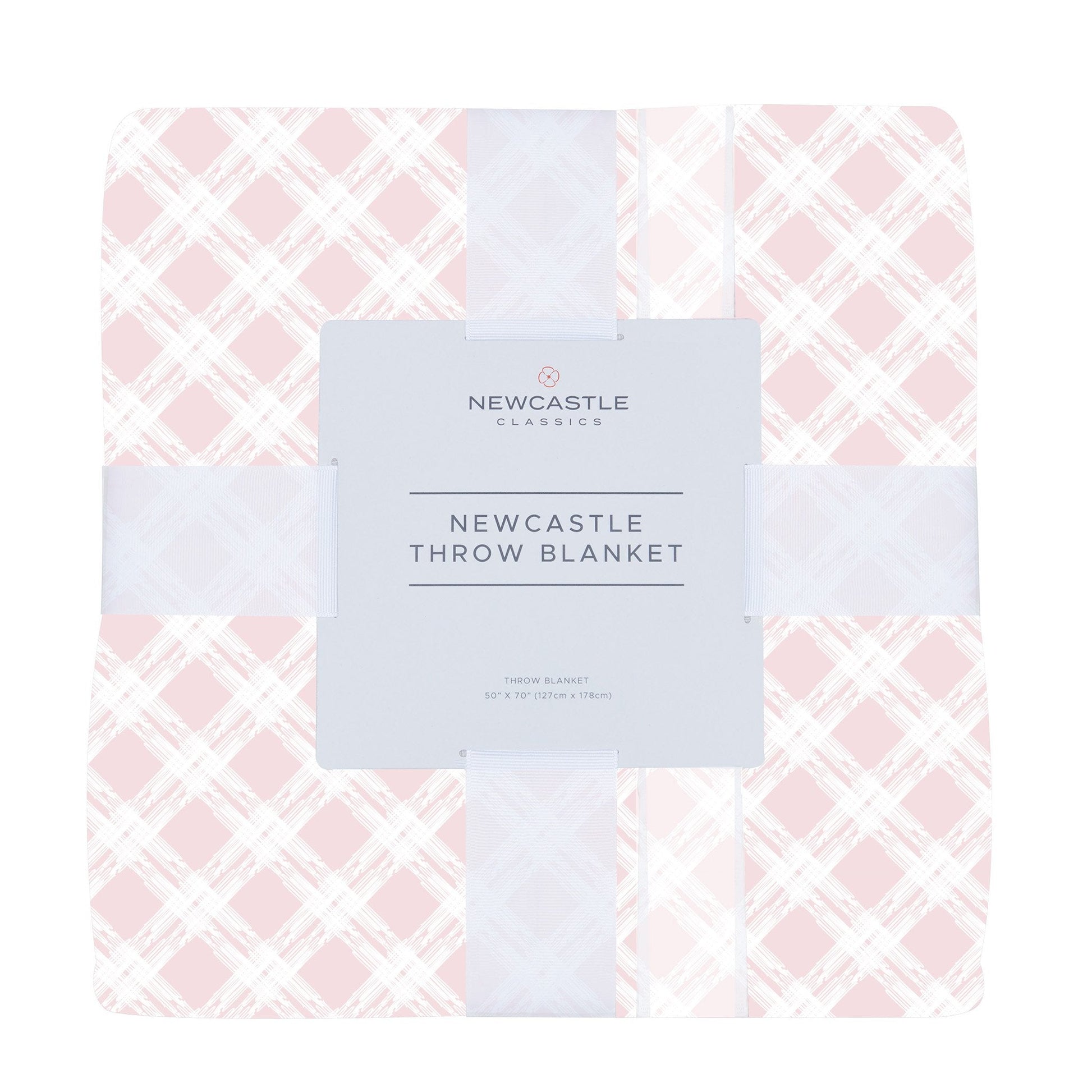 Primrose Pink Plaid Cotton Muslin Throw Blanket-0