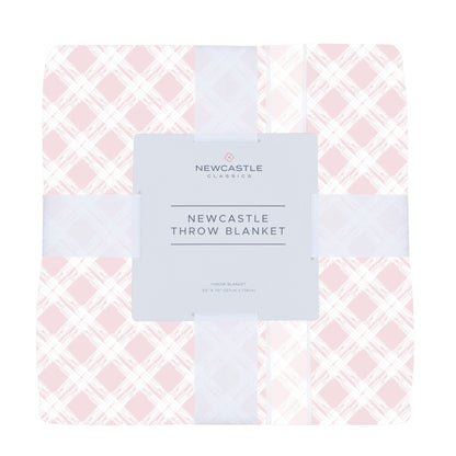 Primrose Pink Plaid Cotton Muslin Throw Blanket-0